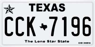 TX license plate CCK7196