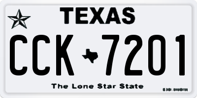 TX license plate CCK7201