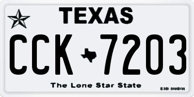 TX license plate CCK7203