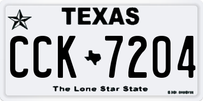 TX license plate CCK7204