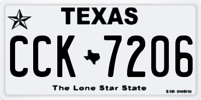 TX license plate CCK7206