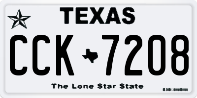 TX license plate CCK7208