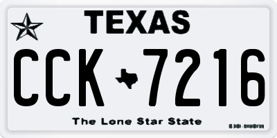 TX license plate CCK7216