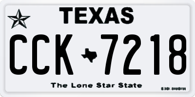 TX license plate CCK7218
