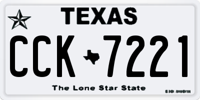 TX license plate CCK7221