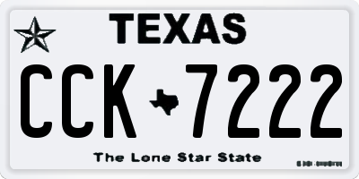 TX license plate CCK7222
