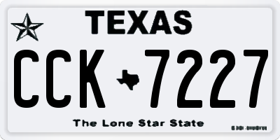 TX license plate CCK7227