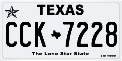 TX license plate CCK7228