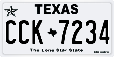 TX license plate CCK7234