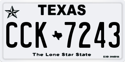 TX license plate CCK7243