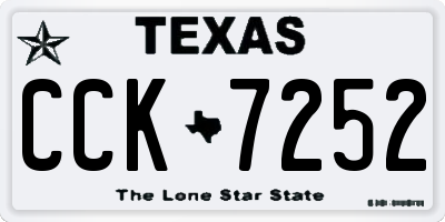 TX license plate CCK7252