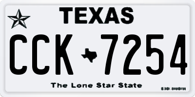 TX license plate CCK7254