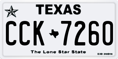 TX license plate CCK7260