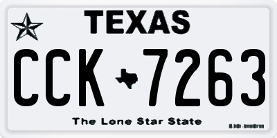 TX license plate CCK7263