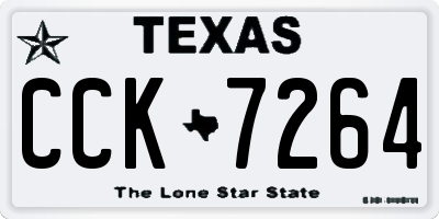 TX license plate CCK7264