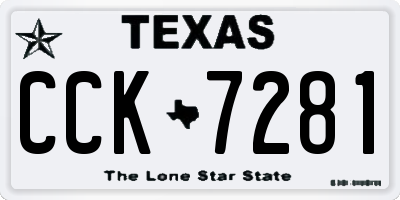 TX license plate CCK7281