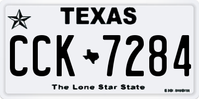 TX license plate CCK7284