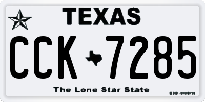 TX license plate CCK7285