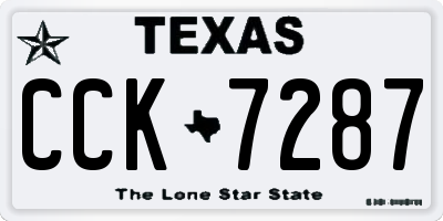 TX license plate CCK7287