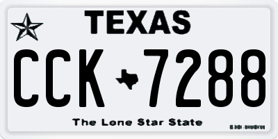 TX license plate CCK7288