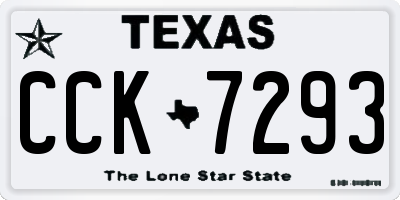 TX license plate CCK7293