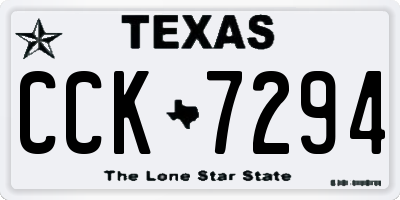 TX license plate CCK7294
