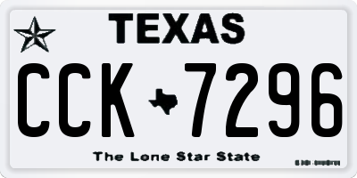 TX license plate CCK7296