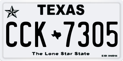 TX license plate CCK7305