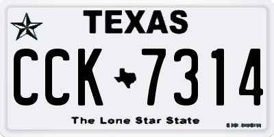 TX license plate CCK7314
