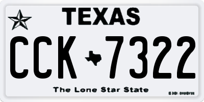 TX license plate CCK7322