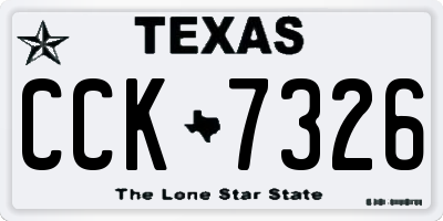TX license plate CCK7326