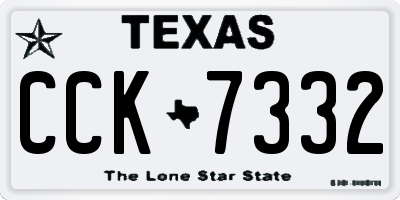 TX license plate CCK7332
