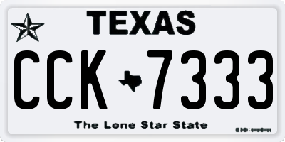 TX license plate CCK7333