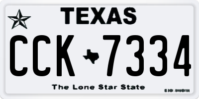 TX license plate CCK7334