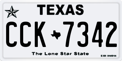 TX license plate CCK7342