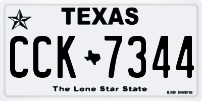 TX license plate CCK7344