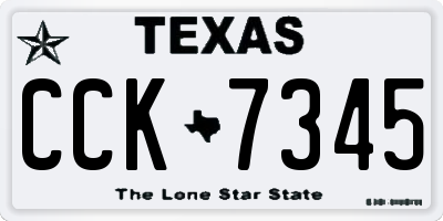 TX license plate CCK7345