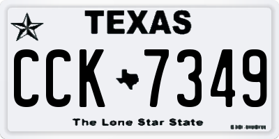 TX license plate CCK7349