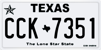 TX license plate CCK7351