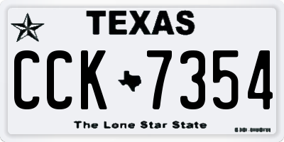 TX license plate CCK7354