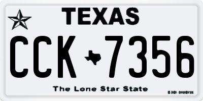 TX license plate CCK7356