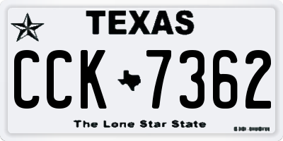 TX license plate CCK7362
