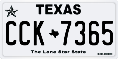TX license plate CCK7365