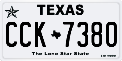 TX license plate CCK7380