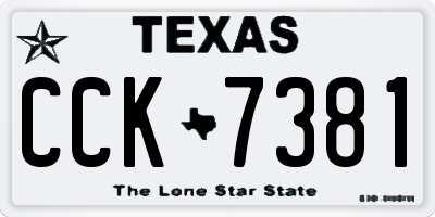 TX license plate CCK7381