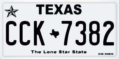 TX license plate CCK7382