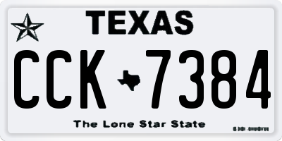 TX license plate CCK7384