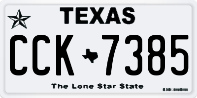 TX license plate CCK7385