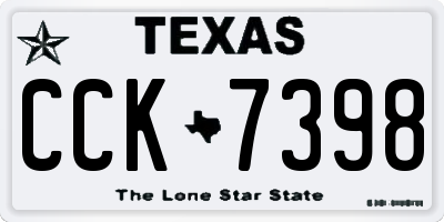 TX license plate CCK7398