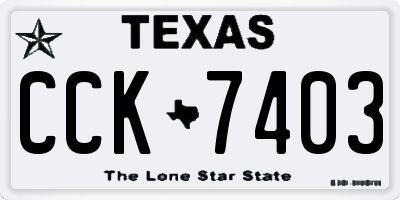 TX license plate CCK7403